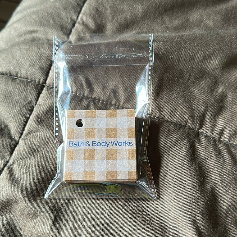 Bath & Body Works Small Cardboard Gingham Gift Tags